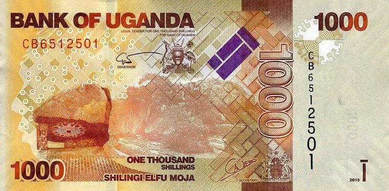 P49c Uganda 1000 Shillings Year 2015